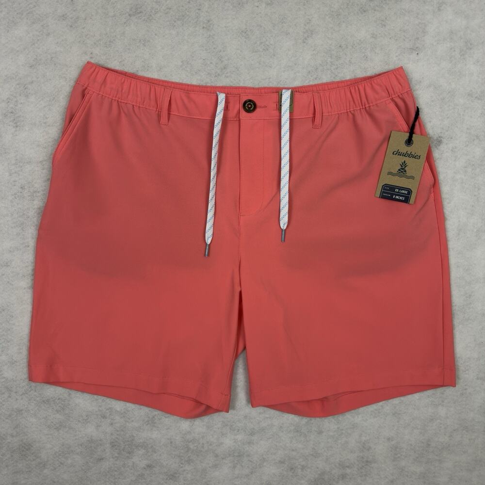 Chubbies Everywear Shorts Men XXL Coral Pink Stretch Casual 8 Inch NW